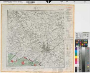Katasteramt Recklinghausen  Kreis Recklinghausen, Meßtischblatt Dülmen 4109, Farbige Einzeichnung mit Namensliste
