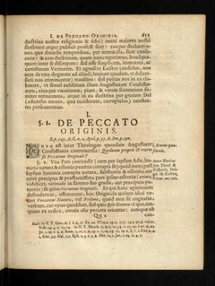 611-627, I. De Peccato Originis