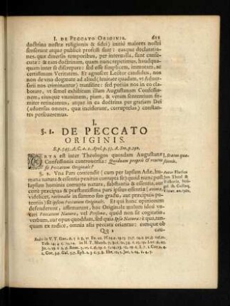 611-627, I. De Peccato Originis