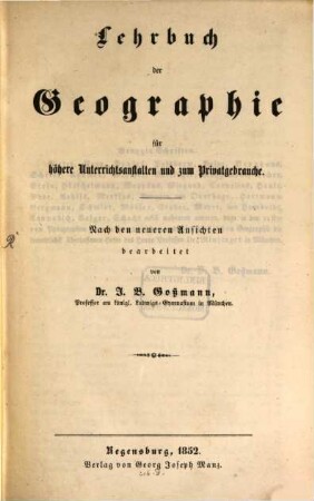 Lehrbuch der Geographie