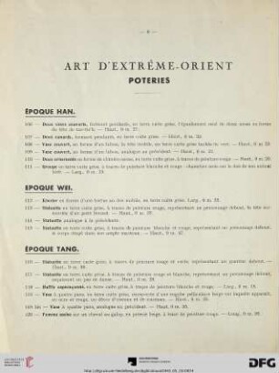 Art d’Extrême-Orient (Nr. 106-169)