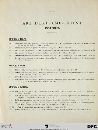 Art d’Extrême-Orient (Nr. 106-169)