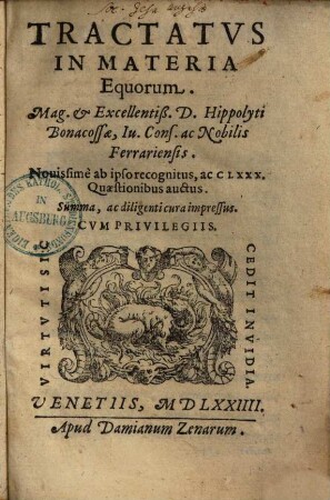 Tractatus in materia equorum
