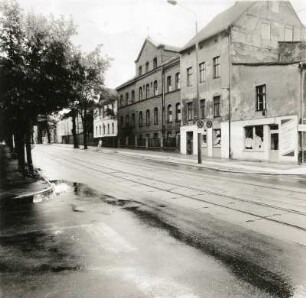Cottbus, Straße der Jugend 22/24. Pfarramt (1850) und Schwesternheim (1928) der Christuskirche