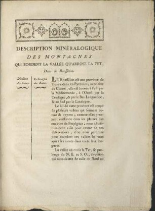 Description Minéralogique Des Montagnes Qui Bordent La Vallée Qu'Arrose La Tet, ...