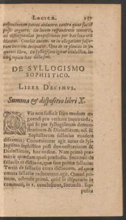 De Syllogismo Sophistico. Liber Decimus.