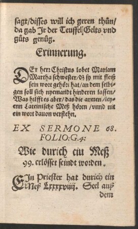 Wie durich ein Meß 99. erlösset seindt worden.