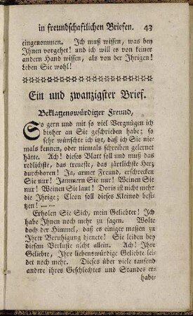 Ein und zwanzigster Brief. - Fünf und zwanzigster Brief.