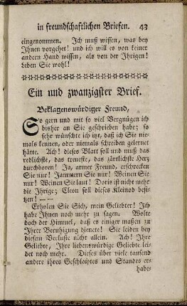 Ein und zwanzigster Brief. - Fünf und zwanzigster Brief.