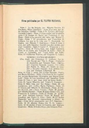 Obras publicadas por "El Teatro Nacional"