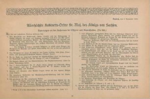Allerhöchste Kabinetts-Ordre Sr. Maj. des Königs von Sachsen. Änderungen an den Uniformen der Offiziere und Mannschaften (Nr. 265.)