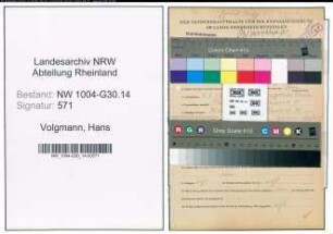 Entnazifizierung Hans Volgmann , geb. 15.08.1903 (Maschinist)