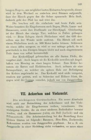 VII. Ackerbau und Viehzucht