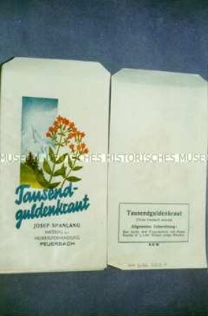 Tüten für Heilkräuter "Tausendguldenkraut" mit Banderole