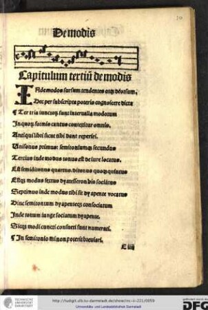 Capitulum tertium de modis.