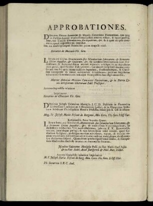 Approbationes.