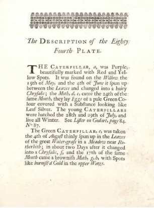 The Description of the Eighty Fourth Plate