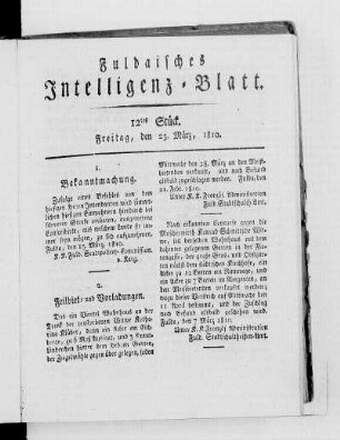 12tes Stück, Ausgabe vom 23. März 1810
