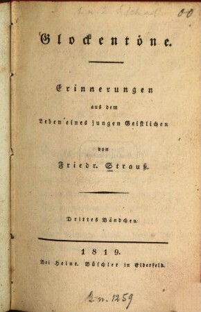 Glockentöne : Erinnerungen aus dem Leben eines jungen Geistlichen, 3
