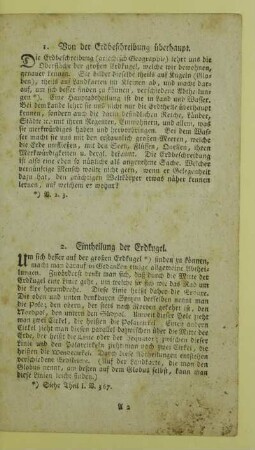 2. Eintheilung der Erdkugel