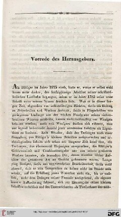Vorrede des Herausgebers