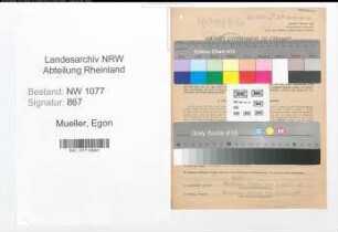 Entnazifizierung Egon Mueller , geb. 24.02.1911 (Polizist)
