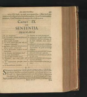 Caput IX. De Sententia.