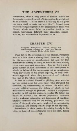 Chapter XVI. Peregrine distinguishes himself among his schoolfellows, exposes his tutor, and attracts the particular notice of the master