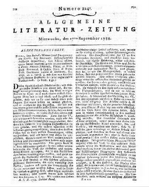 Anekdoten, Schilderungen und Charakterzüge : ein Quodlibet zur Unterhaltung bey müssigen Stunden. - Frankfurt ; Hamburg ; Leipzig, 1788