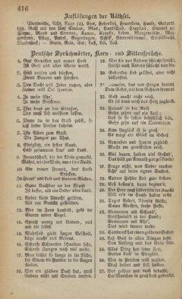 Deutsche Sprichwörter, Kern- und Sittensprüche