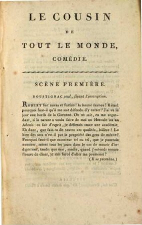 Le cousin de tout le monde : comédie en un acte et en prose