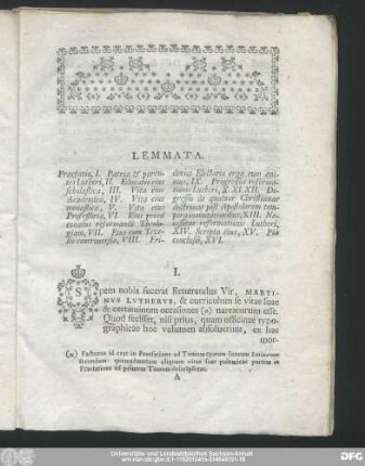 Lemmata.