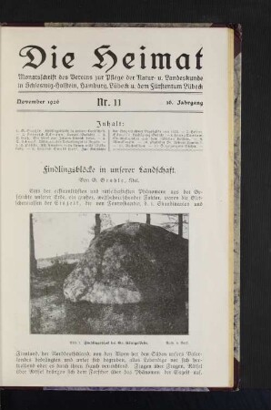 November 1926. Nr. 11. 36. Jahrgang.