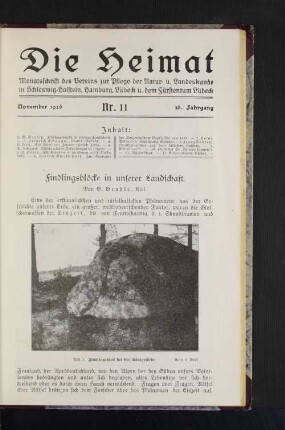 November 1926. Nr. 11. 36. Jahrgang.