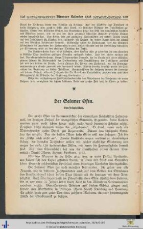 Der Salemer Ofen.