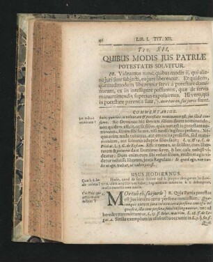 Tit. XII. Quibus Modis Ius Patriae Potestatis Solvitur.