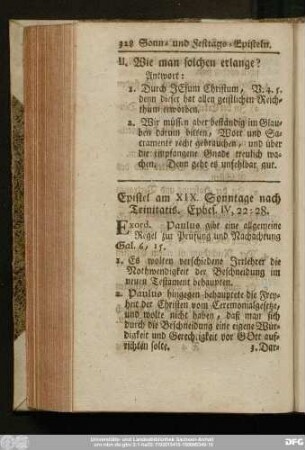 Epistel am XIX. Sonntage nach Trinitatis. Ephes. IV, 22 - 28.