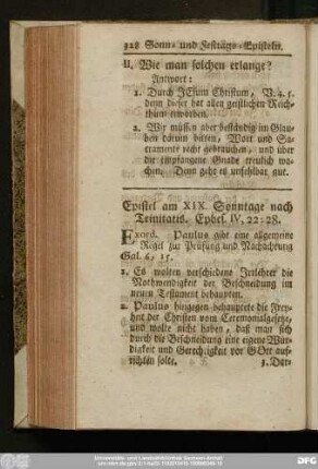 Epistel am XIX. Sonntage nach Trinitatis. Ephes. IV, 22 - 28.