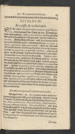 Titulus IV. In causis de volutionis