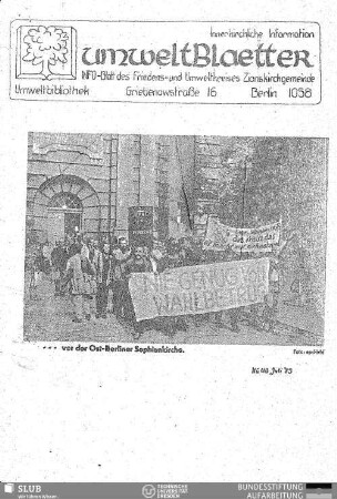 1989,Juli: Umweltblaetter : Infoblatt des Friedens- und Umweltkreises Zionsgemeinde