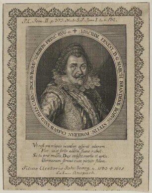 Bildnis des Ioachimus Ernestus, Markgraf von Brandenburg-Ansbach