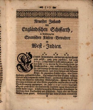 Neuester Zustand der engländischen Schiffahrt