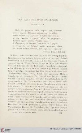 27: Zur Lage des Hannibalgrabes