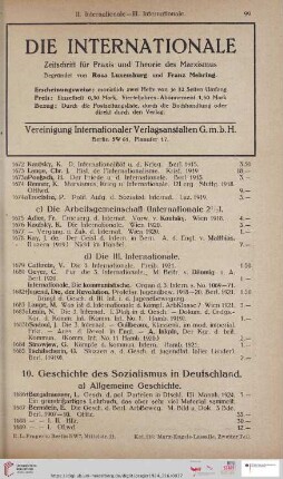 10. Geschichte des Sozialismus in Deutschland (Nr. 1686 - 1924)