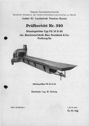 Ablagegebläse FG 25 G/63