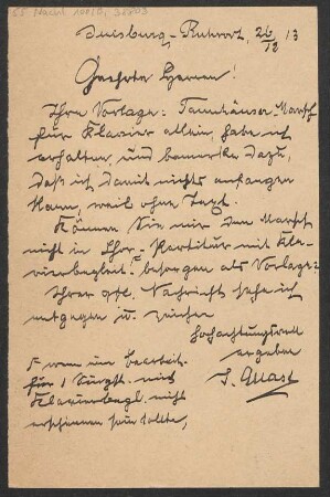 Brief an B. Schott's Söhne : 26.12.1913