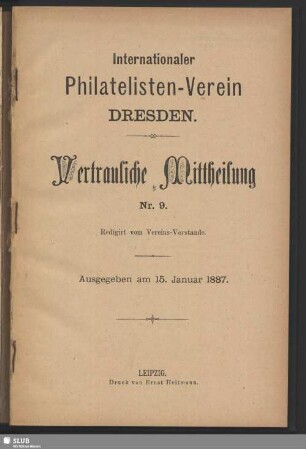 9.1887: Vertrauliche Mitteilung