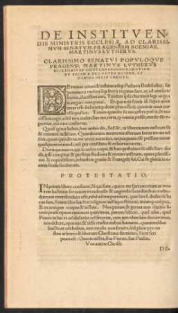De Instituendis Ministris Ecclesiae, Ad Clarissimum Senatum Pragensem Boemiae ...