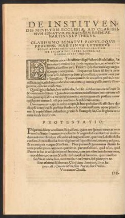 De Instituendis Ministris Ecclesiae, Ad Clarissimum Senatum Pragensem Boemiae ...