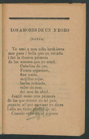 Los amores de un negro : (Danza)